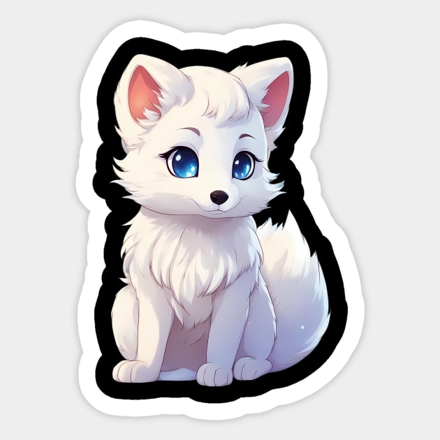 Playful Frosty Baby Arctic Fox Sticker by animegirlnft
